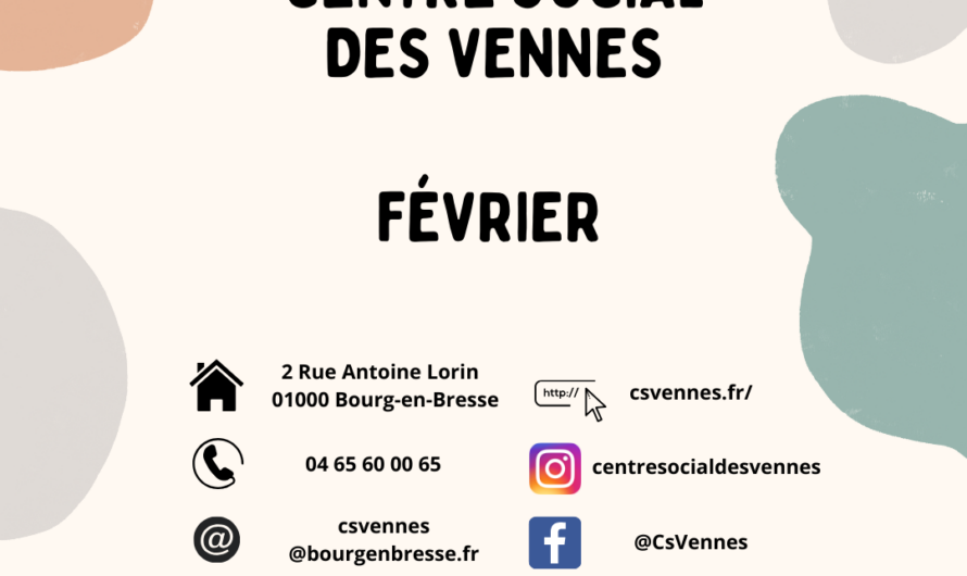 Programme du Centre Social pour le mois de février :