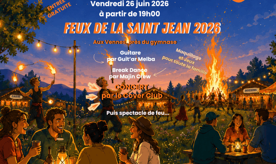 Vendredi 26 Juin, près du gymnase des Vennes : Feux de la Saint-Jean
