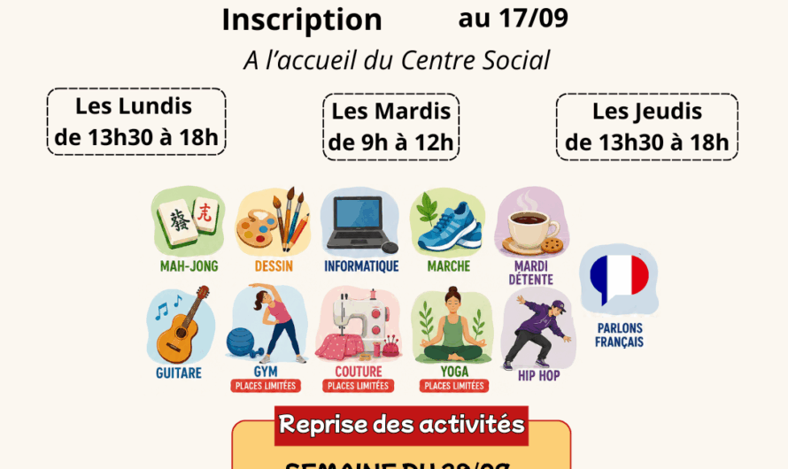 Rentrée 2026-2027 : Nouveau fonctionnement pour les inscriptions et les adhésions au Centre Social